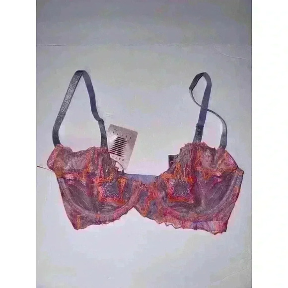 Savage X Fenty Other - NWT Savage X Fenty Lavender Stars Lace Sheer Underwire Bra Size 32DD